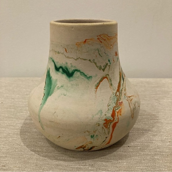 NEMADJI Pottery USA Orange Swirl Splash Vase - Picture 4 of 9